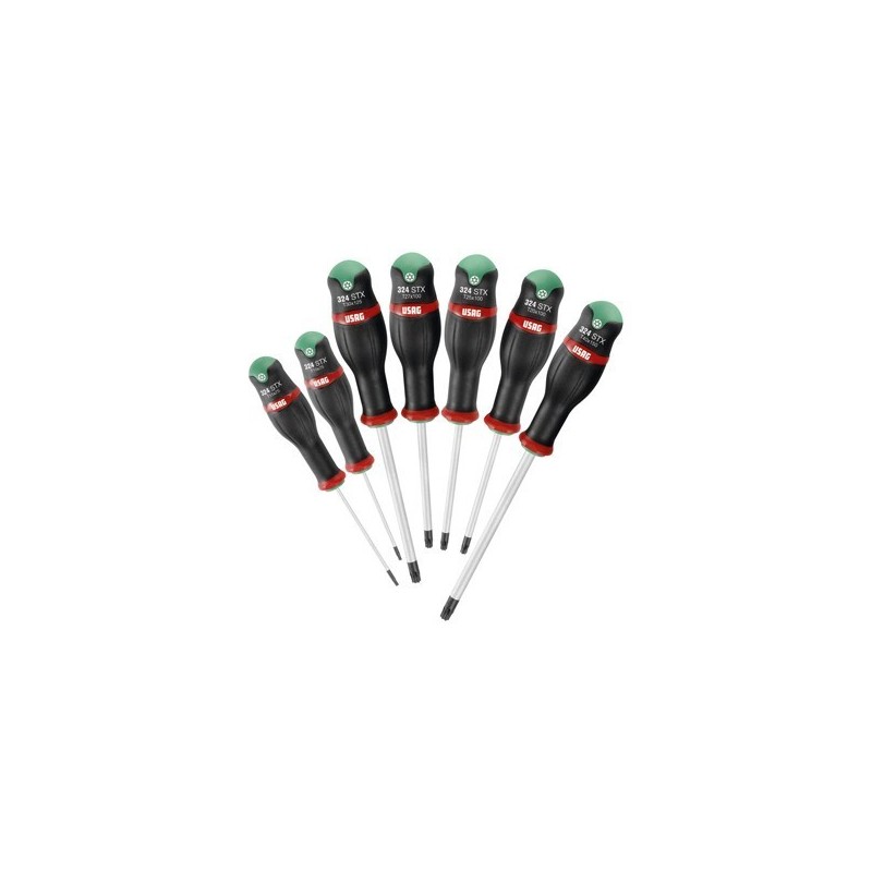 SERIE DI 7 GIRAVITI CON IMPRONTA TORX TAMPER RESISTANT 324 STX/S7 USAG