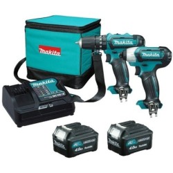 MAKITA CLX201SM KIT 10.8V TRAPANO AVV. + AVV. AD IMPULSI + 2 BATT. 4.0AH