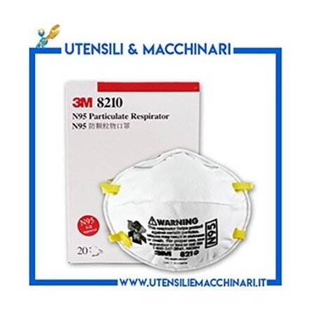 20 Mascherine 3M Italia 8210 N95 - Protezione Individuale dalle Particelle Sottili